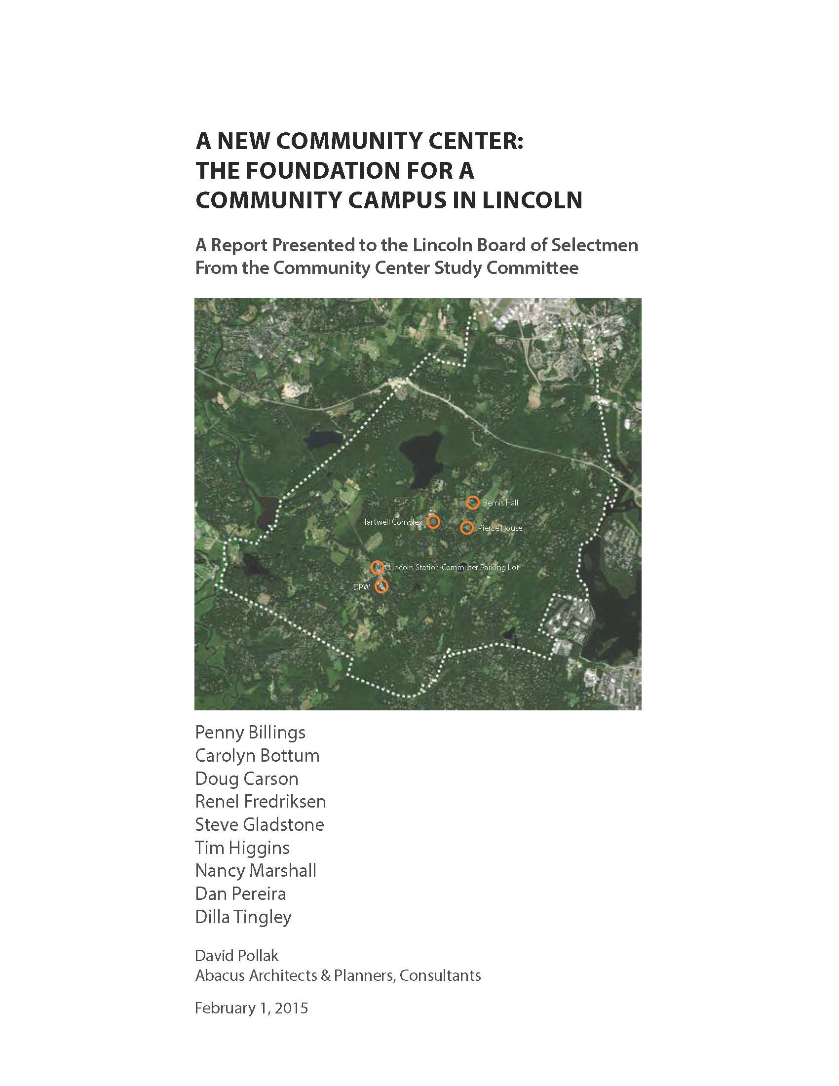 Community Center Study Committee Cover