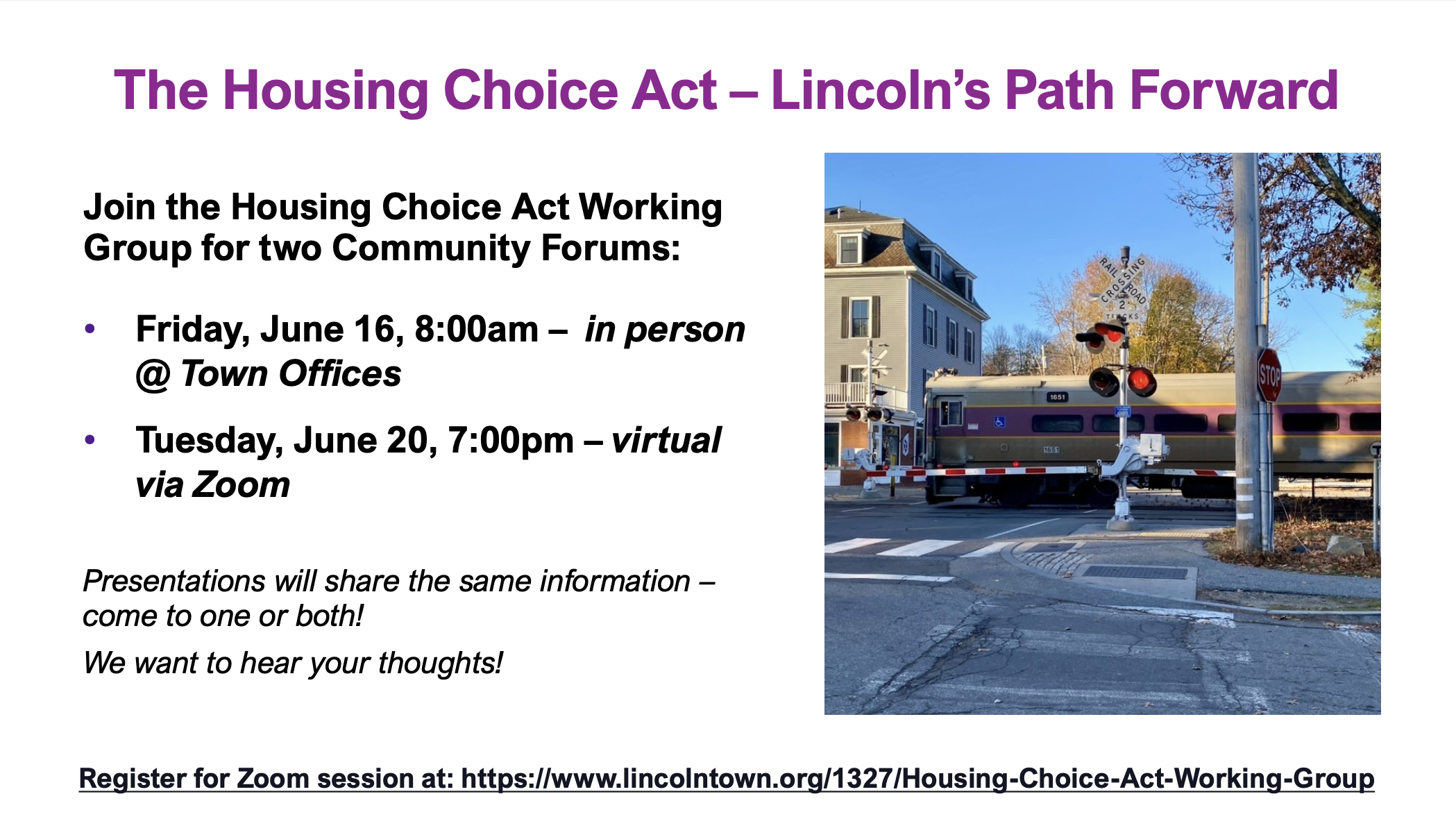 Postcard advertising June 16th and June 20th public forum.